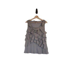 Cocomo Woman Sleeveless‎ Ruffle Top Size Medium Gray